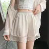 Encaje de Verano Se Puede Usar Afuera, Pantalones Cortos Finos para Casa Enrollables, Leggings Sueltos de Seda Helada, Pantalones de Seguridad Anti-Exposición para Mujer