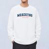 Camiseta de Manga Larga para Hombre de Algodón Puro Pesado Estilo Americano 260g, Nueva Tendencia 2026 Camisa de Algodón para Otoño con Estampado, Capa Base