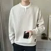 Camiseta de manga larga falsa de dos piezas para hombre, top de marca de alta gama a la moda con cuello en V, camisa henley de gofres estilo retro americano, sudadera de capa base