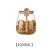 Tarro de Té de Grano Grueso con Tapa de Cuchara Tarro de Almacenamiento Gran Capacidad Vidrio Transparente Almacenamiento de Snacks de Grano Grueso Tarro Sellado Tarro de Té