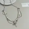 Cadena de Cintura Cruzada Nuevo Estilo Dulce y Fresca Estilo Chica Caliente Gota de Agua Flor Borla Perla Empalmada para Mujeres con un Diseño de Alta Gama Accesorio de Cintura