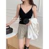 Chaleco de Otoño con Cuello de Hilo Tejido Combinable Casual Ajustado Ajustado Cómodo para Usar Exterior Camisola