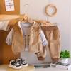 Conjunto de Invierno para Niños 2025 Estilo Nuevo Chaleco con Capucha Grueso Estampado de Letras con Forro Polar Set de Tres Piezas para Niños Pequeños de 1 a 3 Años