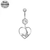 Gaibei Anillo de Ombligo de Acero Inoxidable Transfronterizo Europeo y Americano Colgante con Forma de Corazón Anillo de Ombligo Forma de Mariposa Joyería Corporal para Perforación Clavo de Ombligo