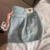 A- em forma de saia jeans feminina 2024 verão fina cintura alta emagrecimento resistente ao desgaste saia bainha pequena