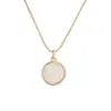 Aogu Moda Transfronteiriça Simples Banhado a Cobre Ouro 18K Madrepérola Pingente Geométrico Colar Feminino Nicho Alto Padrão Corrente Clavícula Novo