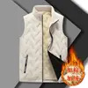 Chaleco de lana de cordero para hombre transfronterizo para otoño e invierno, chaqueta acolchada de algodón ultrasónica cálida, chaleco casual para papás