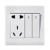 Panel de interruptor de pared tipo 86 Pinano, enchufe, interruptor doméstico oculto, un interruptor de control doble de una sola toma