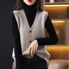 Cardigan de Tricô Gola V Slim Fit Simples Solto Cor Sólida Estilo Coreano Camisa de Malha Colete Suéter Roupa Externa Feminina Primavera e Outono 2026