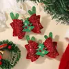 Conjunto de Presilhas de Cabelo de Natal Transfronteiriço Faixa com Laço de Festa Glitter Galho de Cervo Verde Acessórios de Cabelo para Crianças 4765