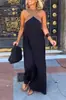 Verão 2025 Nova Roupa Feminina Transfronteiriça Amazon Aliexpress Comércio Exterior Vestido Longo com Costas Cruzadas Design Sexy