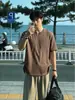 Camiseta de verano de diseño nicho transfronterizo con cuello en V y manga corta para hombre, marca de moda, simple, corte holgado para adolescentes y parejas