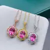 Pingente de Topázio Rosa Natural Ai Yuan Jewelry Colar Tesouro Rosa Romântico Fábrica Atacado Cabelo