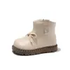 Botas Martin Infantis 2026 Outono/Inverno Novo Estilo Botas de Algodão com Pelúcia para Meninas Estilo Coreano Laço Botas Quentes Casuais para Bebê