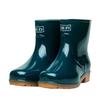 Botas de Chuva Shanghai Huili 553 Novas Botas de Chuva Baixas Antiderrapantes Sola de Couro Preto Calçados de Trabalho para Água para Homens e Mulheres