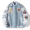 Fob Personalizado Primavera e Outono Marca Tendência Uniformes de Beisebol para Homens e Mulheres Novo Solto Streetwear Americano Jaquetas de Casal Tendência