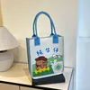 Bolsa de Compras de Feltro Fashion com Abertura Superior de Grande Capacidade e Impressão de Logo, Bolsa de Mão Feminina, Sacola de Presente, Sacola de Bem-Estar