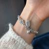 Versión coreana de pulsera de plata perla que no se desvanece, pulsera combinada, verano para mujer, estilo ins, joyería de alta gama al por mayor