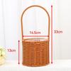 Cesta de Flores de Ratán Cesta de Almacenamiento Cesta de Bambú Portátil Cesta Simple para Regalo Arreglo Floral Tejido a Mano Artesanía Pura