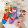 Nuevos Calcetines de Terciopelo de Coral a Media Pantorrilla para Mujer, Calcetines de Piso para el Hogar para Mujer, Calcetines Gruesos para Dormir Transfronterizos para Mujer, Calcetines de Media Terciopelo para Mujer