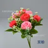 Simulação 7 Cabeças Rosa Cavalheiro Rosa Retro Flor de Rosa Guirlanda de Lintol Decoração Arranjo de Flores Bonsai Dança Buquê de Mão