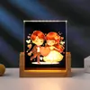 Luminária de Mesa Noturna Luminosa de Cristal Colorido Impresso em Formato de Cubo Transfronteiriça, Decoração Criativa para Mesa, Presente de Aniversário para Meninas, Presente de Feriado