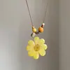 Sombra de Flor Sándalo Viento Nuevo Morado Gesang Colgante Flor Seca Collar Largo Nicho Artístico Versátil Collar Largo