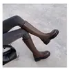 Botas Femininas Sazonais Primeiro Encontro, Novo Estilo Outono/Inverno 2026, Zíper Lateral Emagrecedoras Botas de Cavaleiro, Botas Longas, Botas de Motocicleta de Cano Alto