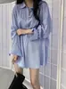 Camisa Solta Preguiçosa Estilo Coreano Feminina Nova Chegada Primavera e Outono Cor Sólida Manga Longa Design Moderno Emagrecedor Camisa Versátil