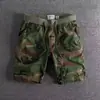 Pantalones Cortos de Trabajo para Hombre con Múltiples Bolsillos, Corte Recto Holgado, Largo hasta la Rodilla, Camuflaje, Comercio Transfronterizo