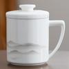 Xícara de chá de cerâmica Dehua tinta escritório caneca de porcelana branca separação de chá branco puro com filtro Copo presente personalizado