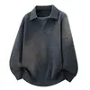2026 Nuevo Otoño/Invierno Transfronterizo Suéter de Punto Pulóver Sencillo con Cuello de Solapa Falso para Hombre Ropa de Punto Talla Grande Camisa Básica Casual