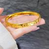 Pulsera de Cerezo Dorado con el Mismo Estilo de Gold Store para Mujer, Oro Arena, Brillante Explosivo, Anillo Liso, Pulsera Sólida