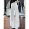 Jeans blancos de pierna ancha para mujer, nuevo estilo verano 2026, holgados y versátiles, casuales, pantalones rectos de corte ajustado para personas petite