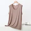 Novo Colete Modal Tamanho Grande para Mulheres, Adequado como Camada Interna ou Peça Externa, Camiseta Regata Fina de Verão com Caimento Solto