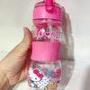 Taza de agua con pajita para estudiantes de dibujos animados para niños, taza de pajita creativa con boca pequeña y asa para agua