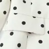 Exportação por Atacado Roupas Femininas 2025 Outono Estilo Europeu e Americano Gola Redonda Cintura Contraste Bolinhas Blazer Conjunto High-End Ins