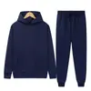 Conjunto de sudadera con capucha para otoño e invierno para hombre, engrosado y de corte holgado, adecuado para primavera y otoño, traje deportivo para correr