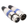 Círculo Azul Metal Suíço Três-Núcleo Cartão Torneira Microfone Plug Canhão Macho e Fêmea Cabeça Suíço Três-Núcleo Equilíbrio Canhão Plug