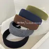 Diadema de Lana de Estilo Coreano de Cabeza Ancha, Elegante y Elegante, Pasador Versátil para Salir, Diadema de Esponja de Color Puro de Gama Alta para Mujeres