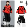 Ropa Moderna para Niños de Street Dance Conjunto de Pantalones con Estampado de Doble Letra Hip-Hop para Niños Disfraz de Percusión Hip-Hop para Niños