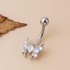 Novo Ornamento de Cordão para Piercing no Umbigo Europeu e Americano Zircônia Micro-cravada Borboleta Morcego Flor Aço Inoxidável