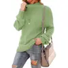 2026 Aliexpress Nuevo Comercio Exterior Suéter de Cuello Alto Talla Grande para Mujer Manga Larga Jersey de Punto Grueso Cardigan Holgado