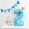 Globos Azules con Números de 40 pulgadas Empacados Individualmente Accesorios para Fotos de Fiesta Infantil Decoración de Cumpleaños Diseño de Escena