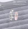 K9 - Uñas de diamante blanco Shijia talladas, con base puntiaguda, formas plateadas y blancas, con forma de roca de diamante, azúcar, ovalado, corazón torcido, joyería para uñas