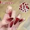 Accesorios para Uñas de Año Nuevo, Brillantes Pedrería Roja China con Parte Trasera Puntiaguda, Pedrería en Forma de Corazón Forma de Huevo de Paloma, Pedrería Roja para Uñas