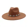 Aliexpress Amazon Otoño e Invierno Nuevo Top Corazón de Melocotón Estilo Étnico para Hombre y Mujer Sombrero de Copa de Lana de Ala Ancha Sombrero de Jazz