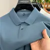 Fábrica Original 100% Algodão Polo Verão Meia-Manga para Meia-Idade Novas Camisetas Casuais Masculinas com Gola e Cor Lisa