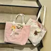 Bolsa tote dupla face da moda, bolsa casual de grande capacidade para o dia a dia de mulheres, bolsa de lona versátil e moderna estilo coreano para atacado