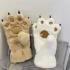 Luvas de pata de gato fofas fábrica inverno estudante forradas com fleece espessadas pata de animal quentes luvas de pata de urso grande feminina